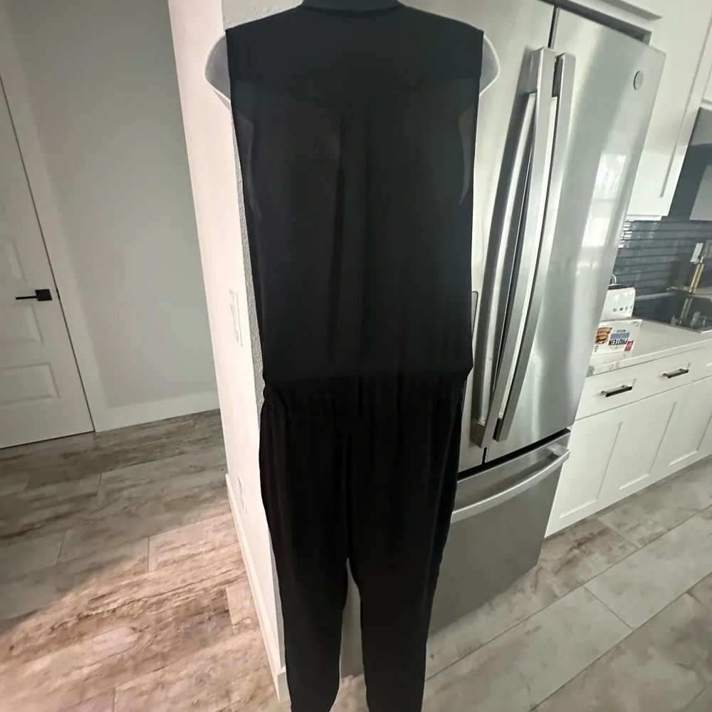 New 100% Silk Haute Hippie Chic Black Button-Up Jumpsuit - Picture 5 of 9